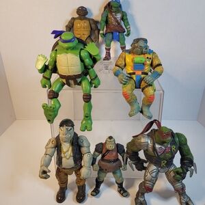 Vintage Lot Of 6 Ninja Turtles And 1 Starwars Action Figures
